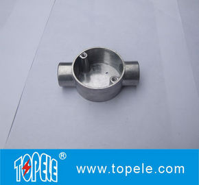 TOPELE 20 mm / 25 mm BS4568 / BS31 Caja de unión de aluminio de ángulo circular de dos vías eléctrica, accesorios de conductos eléctricos
