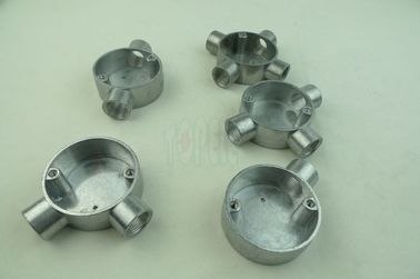 TOPELE 25 mm / 32 mm BS Conducto eléctrico galvanizado de aluminio caja de unión circular para accesorios de conducto