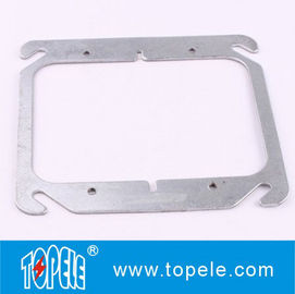TOPELE 4 &quot; cubierta cuadrada plana en blanco para dos cajas de salida de la pandilla, acero galvanizado