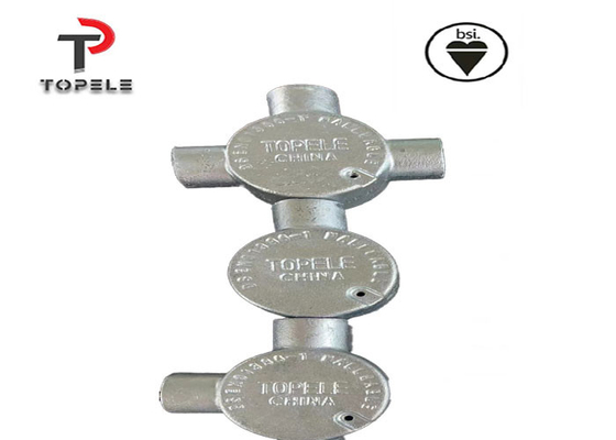 Caja de unión circular eléctrica galvanizada 20 mm 25 mm hierro maleable 3 vía de inmersión en caliente
