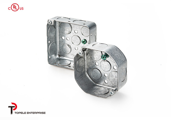 TOPELE 54171, 4 ′′ Cajas de conductos eléctricos galvanizados de acero octogonal, de 2 a 8&quot; de profundidad, 1/2 pulgada Knockou