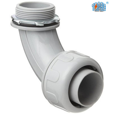 Nanómetro hermético IP 68 del conector del conducto del PVC de 90 grados