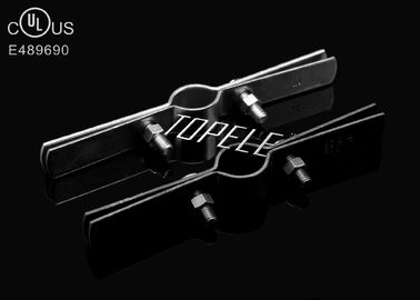 Clampada de tubería de aumento de acero certificada UL con dos tornillos, colgador de tubería - Negro