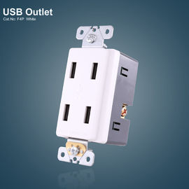 Puertos USB blancos 4 GFCI Receptores de toma de corriente USB eléctrica con placa sin tornillo