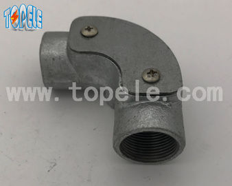 Conectores de conductos metálicos duraderos BS4568 Codo de inspección del canal de hierro maleable
