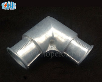 90 grados Accesorios de conductos eléctricos Zinc en el interior de la esquina Conjunto de tornillo de acoplamiento Tirar Codo
