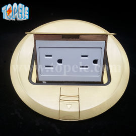 Panel cuadrado de cobre / aleación redonda de aluminio POP-up Tipo de enchufe de suelo GFCI receptáculos OEM