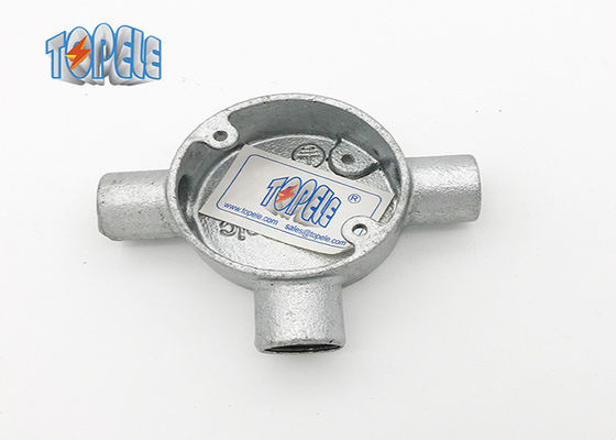 Caja circular de conducto de 20 mm 25 mm 32 mm BS4568 Tres cajas de hierro maleable