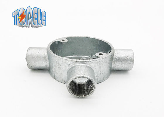 Diseño de OEM conducto galvanizado accesorios de hierro maleable caja eléctrica circular