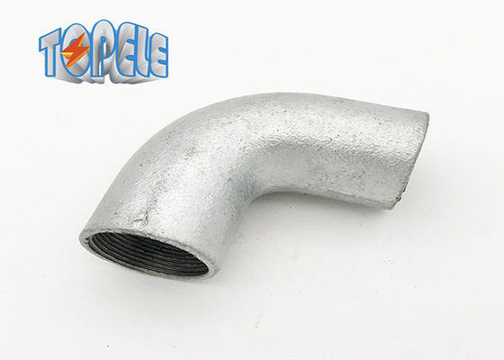 Conexión femenina BS4568 Conducto galvanizado en caliente de hierro maleable Codo sólido