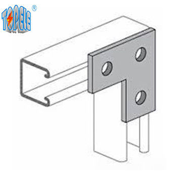 Placa de ángulo plano perforada de 3 agujeros galvanizado con canal unistrut