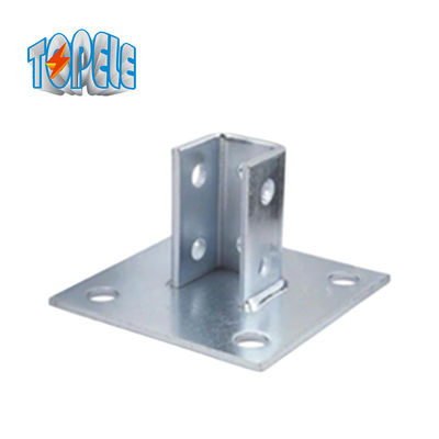 4 agujeros de canal único base de postes 13/32&quot; placa de unistrut