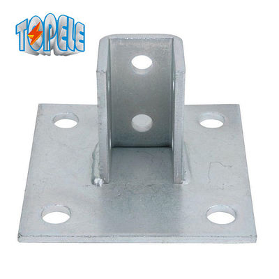 4 agujeros de canal único base de postes 13/32&quot; placa de unistrut