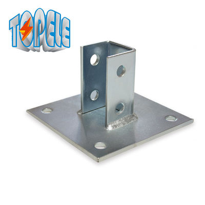 4 agujeros de canal único base de postes 13/32&quot; placa de unistrut