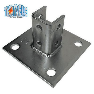 4 agujeros de canal único base de postes 13/32&quot; placa de unistrut