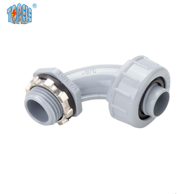 Nanómetro hermético IP 68 del conector del conducto del PVC de 90 grados