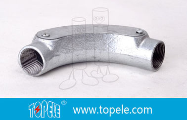 20MM 3 / 4 ′′, 1 ′′ BS4568 GI Cuadro de unión circular de hierro maleable con codo de hierro con agujero pinchado