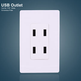 Puertos USB blancos 4 GFCI Receptores de toma de corriente USB eléctrica con placa sin tornillo