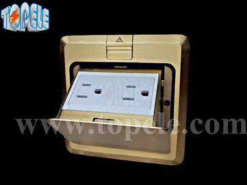 Panel cuadrado de cobre / aleación redonda de aluminio POP-up Tipo de enchufe de suelo GFCI receptáculos OEM