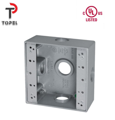 2 Gang Outlet Cajas eléctricas resistentes a la intemperie Aluminio UL Listado